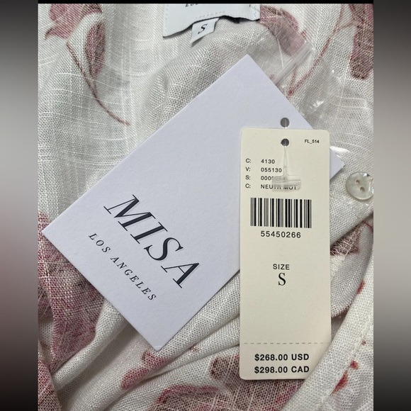 MISA Los Angeles NWT Thora Mini Floral Wrap Dress In Abstract Peony Sz S $298 - Picture 9 of 12
